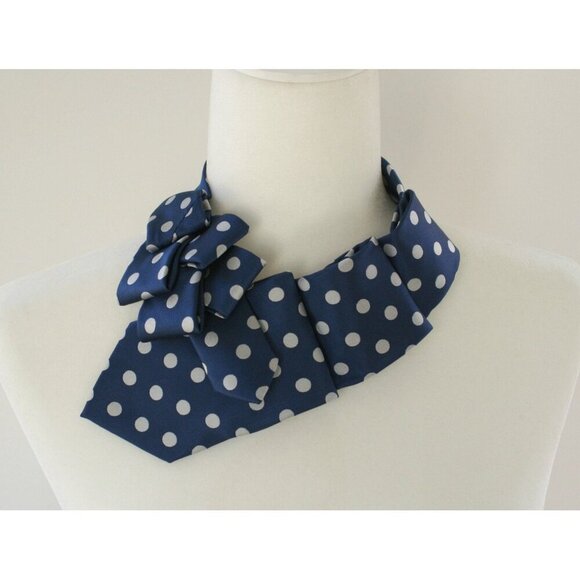Ogsplosh Ascot Scarf Blue Polka Dots Unisex - Picture 6 of 7